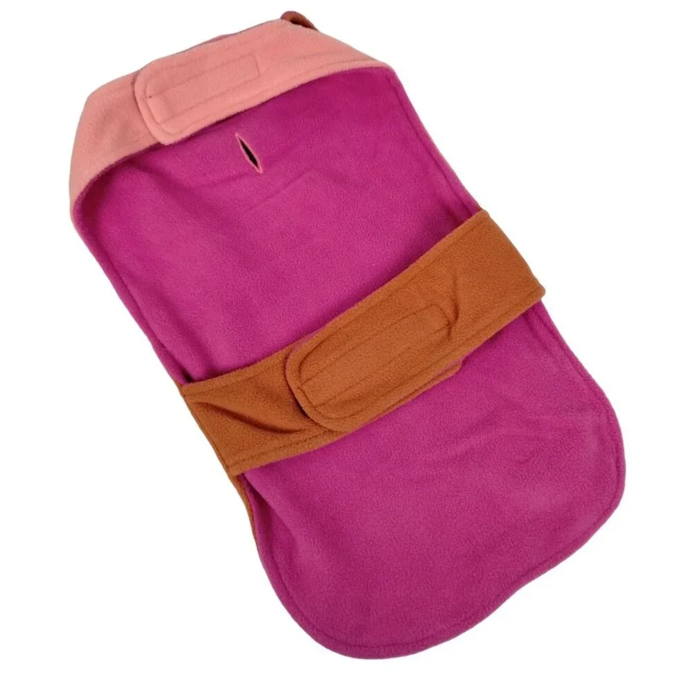 Reversible Pink and Orange Youly Explorer Pet Coat for Medium to Large Dogs